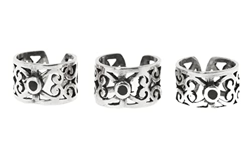 WINDALF Ohrklemme & Haarschmuck BRIGA Ø 10 mm Onyx Stein 925 Sterlingsilber von Windalf