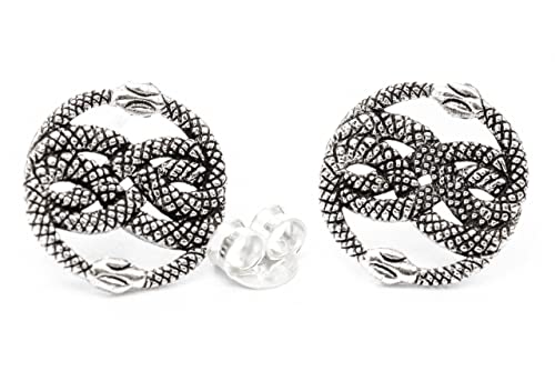 WINDALF Schlangen Silber Ohrstecker AURIN Ø 1 cm Schlangenschmuck Ohrringe Unendliche Geschichte 925 Sterlingsilber von Windalf