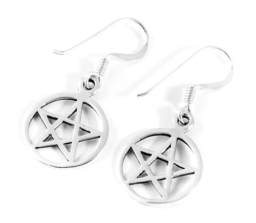 Celtic Silber Ohrringe DRUIDICA 3 cm Keltisches Pentagramm Ohrschmuck 925 Sterlingsilber von Windalf