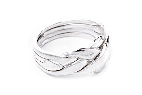 Windalf Boho Puzzle-Ring ZABBY h: 1 cm - 4-teiliger Freundschaftsring 925 Sterlingsilber (Silber, 68 (21.6)) von Windalf