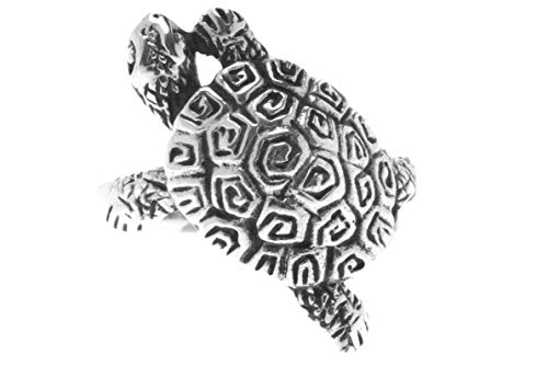 WINDALF Ring NAMI h: 2 cm Schildkröte Hochwertiges Silber (Silber, 52 (16.6)) von Windalf