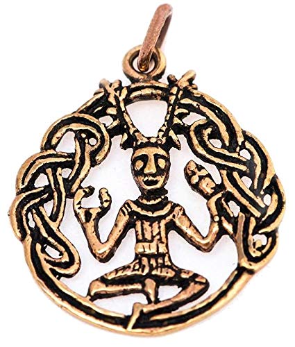 Windalf Schmuck Anhänger CERNUNNOS 3.5 cm Keltengott Vintage Bronze von Windalf