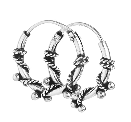 WINDALF Viking Creolen ASEA Ø 1.2 cm Florale Ornamentik Bohemia Ohrschmuck Silberohrringe 925 Sterlingsilber von Windalf