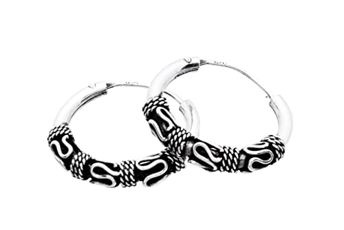 WINDALF Vikings Silbercreolen DAIN Ø 18 mm Nordischer Ohr-Schmuck 925 Sterlingsilber von Windalf