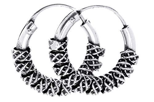 Silber Creolen Raya Ø 15 mm Vintage Ohrringe Wikinger Ohrschmuck 925 Sterling Silber von Windalf