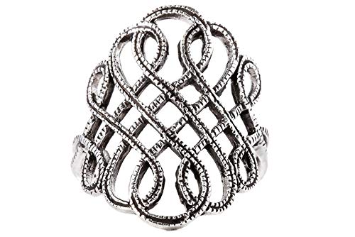 Windalf Wikinger Damen Ring LUCIANA h: 2.3 cm Freyas Fackel Ornamentik Hochwertiges Silber (Silber, 66 (21.0)) von Windalf