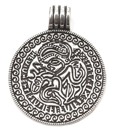 Windalf Wikinger Schmuck-Anhänger BRAKTEAT 3.2 cm Odin & Sleipnir Vintage 925 Sterlingsilber von Windalf