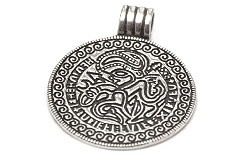 Wikinger Schmuck-Anhänger Brakteat 3.2 cm Odin & Sleipnir Vintage 925 Sterling Silber von Windalf