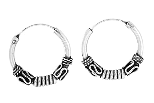 Wikinger Silber-Creolen Ranor 18 mm Nordischer Vintage Ohrschmuck Ohrringe 925 Sterling Silber von Windalf