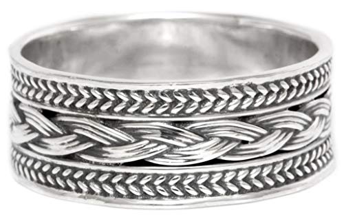 Windalf Wikingerring Wingard h: 0.8 cm Flechtmuster Hochwertiges Silber (Silber, 54 (17.2)) von Windalf