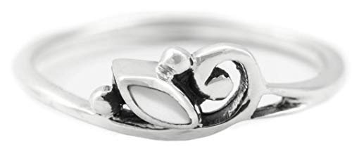 Windalf Zarter Damen Ring ELINA 5 mm Perlmutt Vintage 925 Sterlingsilber (Silber, 56 (17.8)) von Windalf