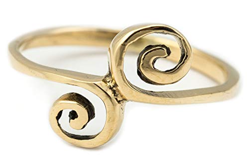 Windalf Zarter Ring IDUNA h: 1 cm Lebens Spiralen Edle Bronze (Bronze, 56 (17.8)) von Windalf