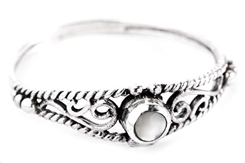 WINDALF Zarter Ring NAIRNE h: 0.5 cm Perlmutt 925 Sterlingsilber (Silber, 46 (14.6)) von Windalf