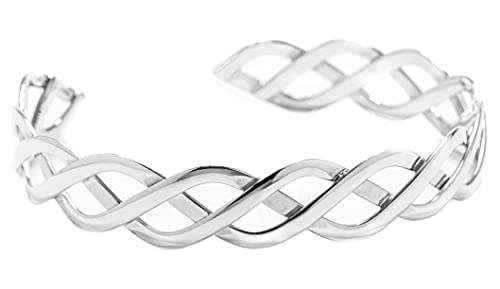 Windalf Bohemia Damen-Armreif RODA Ø 6.6 cm Zopf-Flecht-Armschmuck 925 Sterlingsilber von Windalf