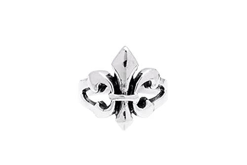 Windalf Bohemia-Ring FLEUR DE LIS 18 mm Mediaval Schwertlilie Ritter-Ring 925 Sterlingsilber (Sterlingsilber, 68) von Windalf