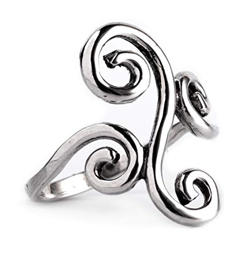 Windalf Bohemia Wunsch-Damen-Ring ALYA 22 mm Vintage Statement Glücks Silberring Lebens-Spirals Damenring Freundschaftsring 925 Sterlingsilber (Silber, 48 (15)) von Windalf