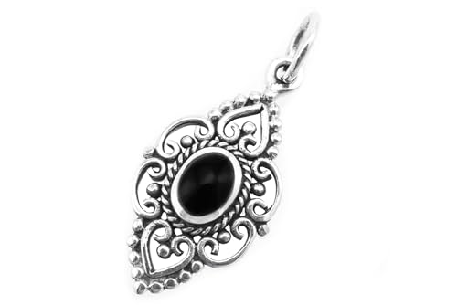 Windalf Bohemian Anhänger SVANA 2.7 cm Mittelalter-Schmuck Onyx 925 Sterlingsilber von Windalf