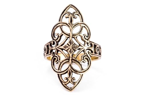 Windalf Bohemian Damen Ring FINJA 28 mm Mittelalter Schmuck Ornamentik Bronze (Bronze, 54 (17)) von Windalf