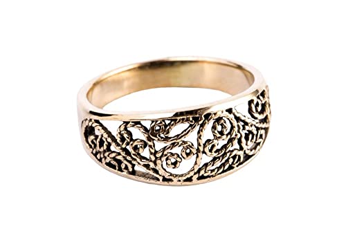 Windalf Bohemian Ring MIRA 8 mm Lebens Spiralen Freundschaft Mediaval Ornamentik Bronze (Bronze, 15) von Windalf