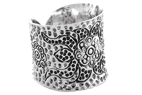 Windalf Breiter Wikinger Frauen Ring LUNA h: 2.1 cm Statement Ring 925 Sterlingsilber (Silber, 58 (18.5)) von Windalf