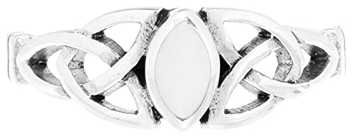 Windalf Celtic Damen Ring LUCIANA 6 mm Elfenring Glücksring mit Perlmutt 925 Sterlingsilber (Sterlingsilber, 48) von Windalf