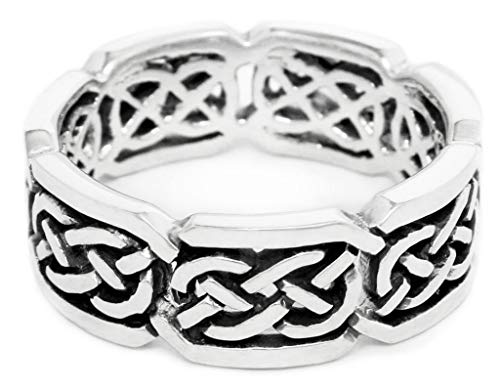 Windalf Celtic Knoten Ring BELENUS 8 mm Partnerring Freundschaftsring 925 Sterlingsilber (Oxidiertes Silber, 64 (20.4)) von Windalf