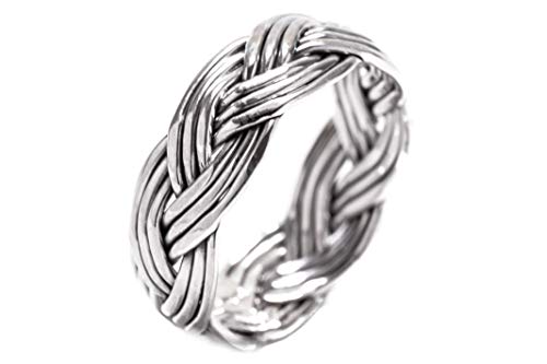 Windalf Celtic Ring Calla h: 0.6 cm Asatru Flechtring Hochwertiges Silber (Silber, 60 (19.1)) von Windalf