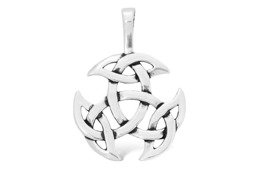 Windalf Celtic Schmuck Anhänger ARWAIN Ø 2.6 cm Keltische Offene Dreifalt 925 Sterlingsilber von Windalf