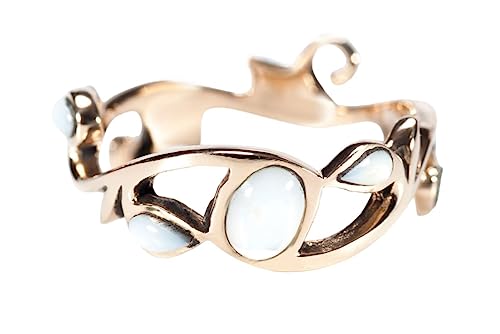 Windalf Damen Ring ARISHA 7 mm Zarter Perlmutt Bohemia Ring Bronze (Bronze, 56 (18)) von Windalf