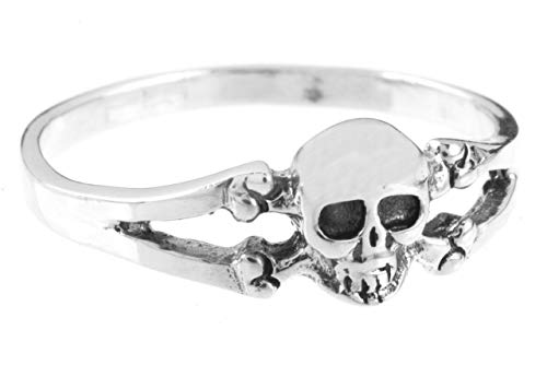 Windalf Damen Ring SKULT 7 mm Kleiner Totenkopf 925 Sterlingsilber (Silber, 48 (15.3)) von Windalf