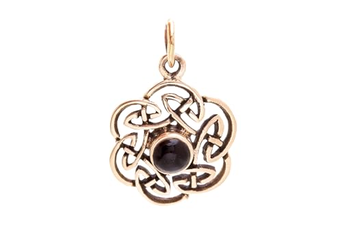 Windalf Damen Schmuck Anhänger NUADA 2.5 cm Keltischer Knoten Onyx Bronze von Windalf