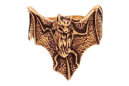 Windalf Epic Fledermaus Ring TARYN 22 mm Gothic-Schmuck Vintage Bronze (Bronze, 52 (16.5)) von Windalf