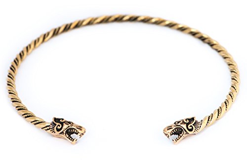 Windalf Frauen Wikinger Torques FENRA Ø 12 cm Wikinger Schmuck Handarbeit edle Bronze von Windalf