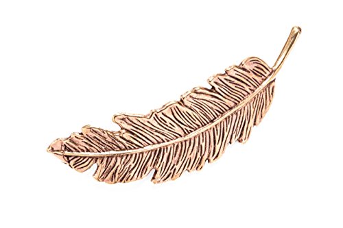 WINDALF Große Bohemia Tuchnadel-Brosche TARA 9.3 cm Feder-Gewandschließe Edle Bronze von Windalf