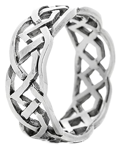 Windalf Irischer Celtic Partner-Ring ZORAN 0.7 cm Zopf Muster Bohemia Vintage Bandring Freundschaftsring 925 Sterlingsilber (Silber, 52 (16.6)) von Windalf