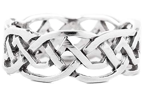 Windalf Irischer Celtic Partner-Ring ZORAN 0.7 cm Zopf Muster Bohemia Vintage Bandring Freundschaftsring 925 Sterlingsilber (Silber, 56 (17.8)) von Windalf