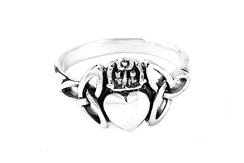 Windalf Irischer Celtic Ring CLADDAGH 11 mm Solvar Ring Freundschaftsring 925 Sterlingsilber (Sterlingsilber, 52 (16.5)) von Windalf
