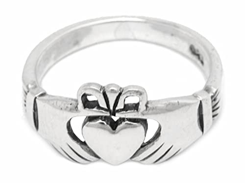 Windalf Irischer Freundschaftsring CINA 10 mm Claddagh Ring Solvar Ring 925 Sterlingsilber (Silber, 54 (17.2)) von Windalf