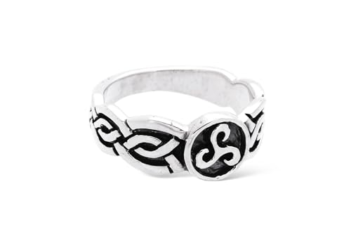Windalf Keltischer Ring ARIAN 8 mm Irischer Triskele Silberring Celtic Glücks- & Freundschaftsring 925 Sterlingsilber (Silber, 60 (19.1)) von Windalf
