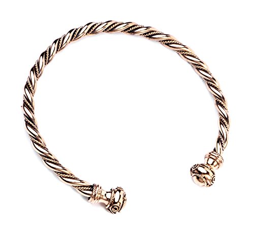 Windalf Keltischer Torques RONYA Ø 12 cm Massier Frauen Halsreif Kelten Schmuck Paganschmuck Handarbeit aus Bronze von Windalf