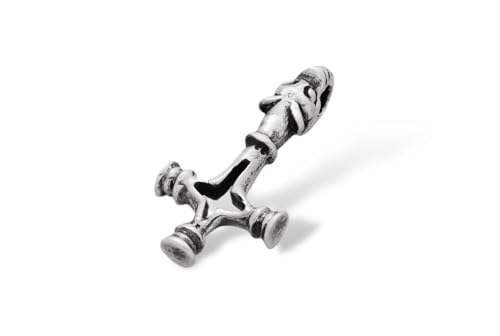 Windalf Thorshammer Silber Anhänger WOLFSKREUZ 2 cm Mjölnir Thorhammer Wikingerschmuck 925 Sterlingsilber von Windalf