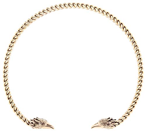 Windalf Männer Torques Ravon Ø 14.5 cm Wikinger Halsschmuck Odins Raben Schmuck Handarbeit Bronze von Windalf