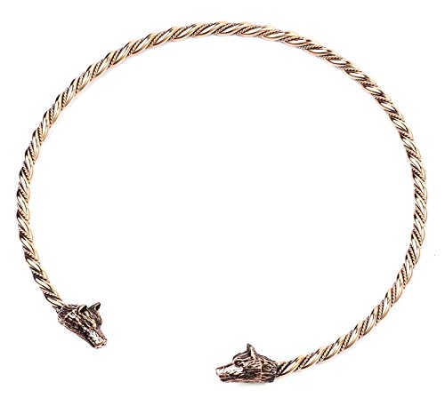 Windalf Männer Torques WULF Ø 14.5 cm Halsschmuck Odins Wölfe Handarbeit aus hochwertiger Bronze von Windalf
