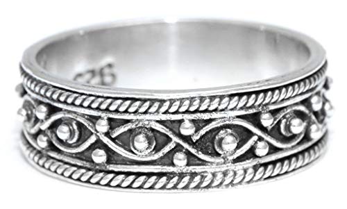 Windalf Damen Silber-Ring SINIA 7 mm Freundschaftsring Handarbeit 925 Sterlingsilber (Silber, 46 (14.6)) von Windalf