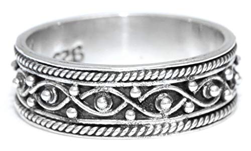 Windalf Magischer Vintage Wunsch-Ring SINIA 0.7 cm Elfenglück Midi-Ring Freundschaftsring Bohemia Silberring Handarbeit Silber (Silber, 56 (17.8)) von Windalf