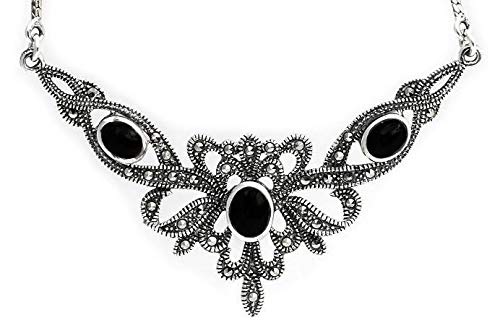 Bohemian Mittelalter-Collier ALADRIA 45 cm Trachtenschmuck Onyx Vintage 925 Sterlingsilber Bohemian Mittelalter-Collier ALADRIA 45 cm Trachtenschmuck Onyx Vintage 925 Sterlingsilber von Windalf