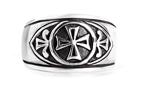 Windalf Mittelalter Ring ISIAS h: 1.2 cm Siegelring der Tempelritter 925 Sterlingsilber (Silber, 64 (20.4)) von Windalf