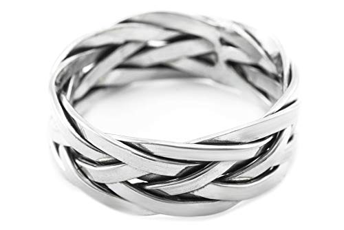 Windalf Ring ÅSKAR h: 0.7 cm Wikinger Flechtmuster Hochwertiges Silber (Silber, 70 (22.3)) von Windalf