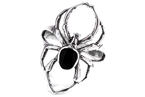 Windalf Spinnen Ring SPY h: 2.6 cm mit schwarzem Onyx 925 Sterlingsilber (Silber, 56 (17.8)) von Windalf