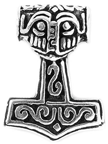 Windalf Silber Anhänger Steinthor 2.4 cm Mjölnir Thorhammer 925 Sterling Silber von Windalf